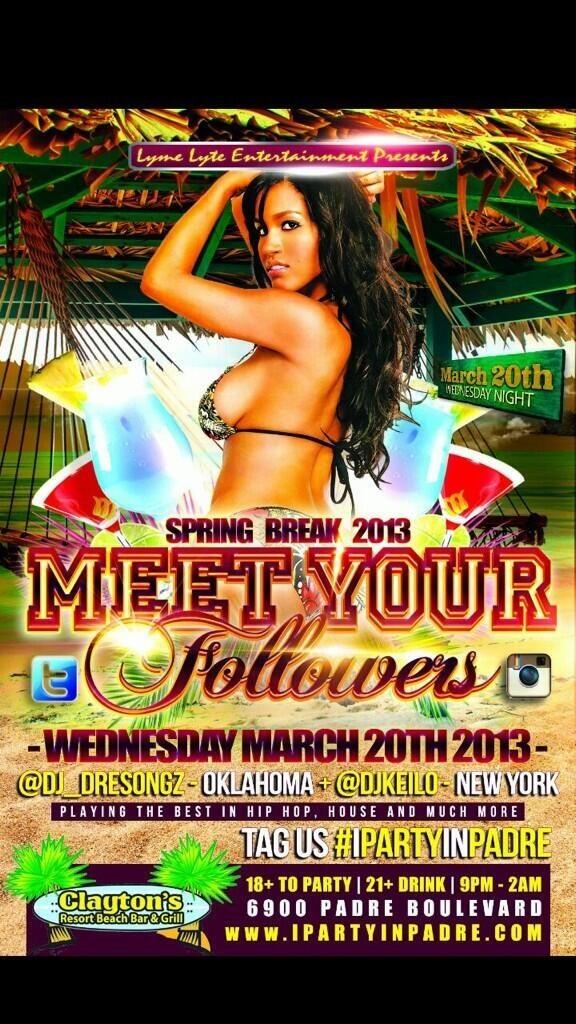 TeamKeilo's tweet image. March 20th live from SOUTH PADRE ISLAND #MeetYourFollowers the #springbreakedition #hidefdjs  @DJKEILO @DJ_DreSongz