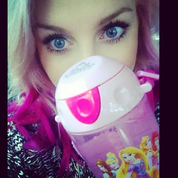 Had a good day today, took my #disneyprincess cup (very handy!) excited for @grimmers tomorrow! :) g'night Perrie <3