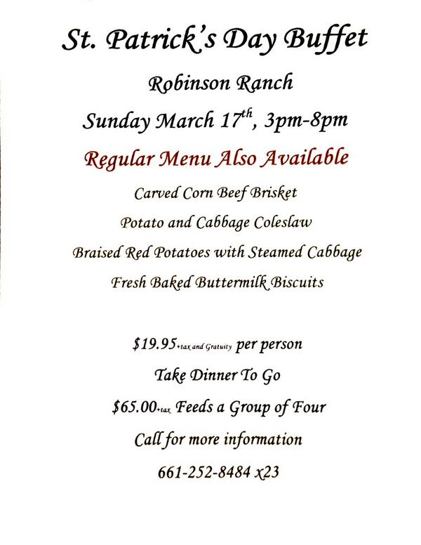 Robinsongolf's tweet image. Join Us For Our St. Patrick's Day Buffet! #SANTACLARITA #GOLF #VALENCIA #BUFFET #ROBINSONRANCH #SPECIALS #SANDCANYON