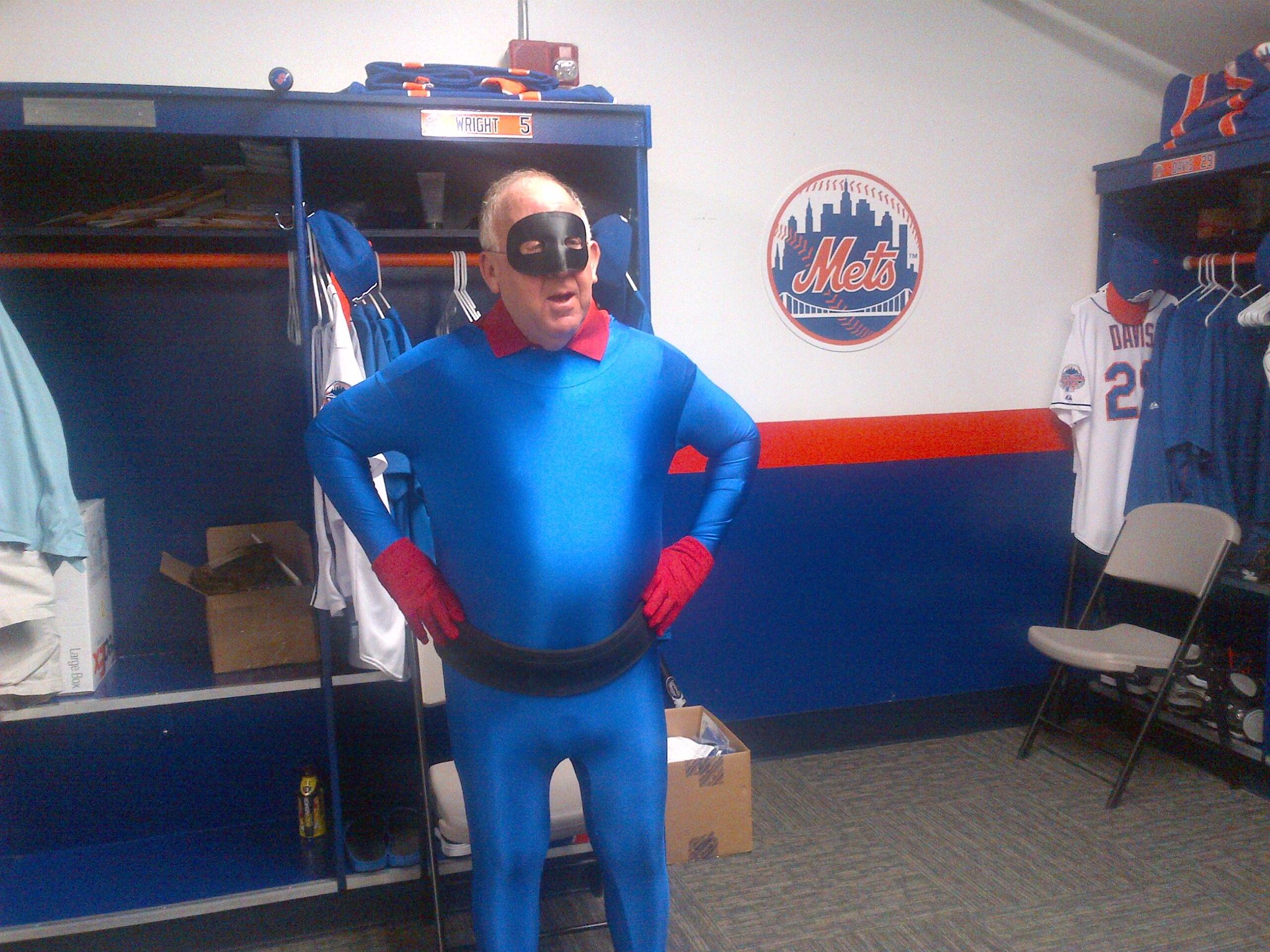 Mets PR VP Jay Horwitz dressed as Captain America sidekick Bucky