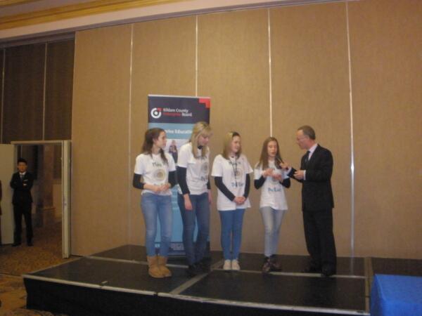 playitbyear_'s tweet photo. Receiving our award for the Best Business Report at the Kildare Student Enterprise Awards County Final! #playitbyear http://t.co/9jLSSeteEZ