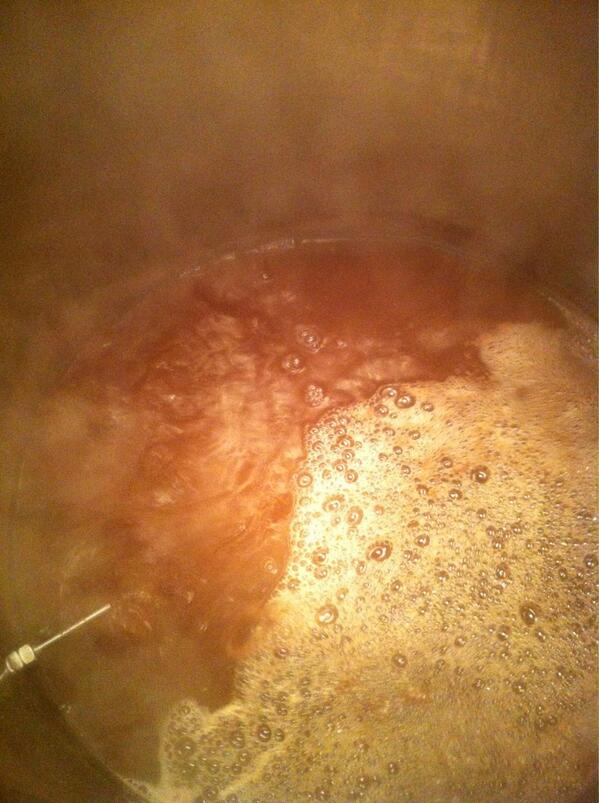 Currently brewing Batch #50!  To celebrate, we're brewing a hefeweizen!  Prost von SB!