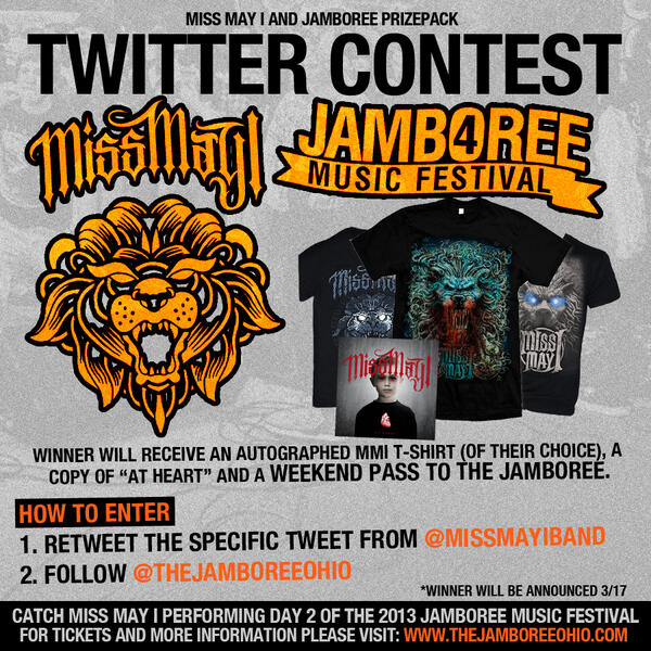missmayiband's tweet photo. RT this tweet and follow @thejamboreeohio for your chance to win a ticket to The Jam and some signed swag! http://t.co/r9J1f4RUYm
