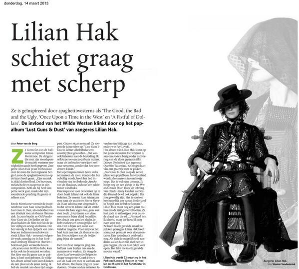 Vandaag mooi stuk in de krant, volgende week schiet <a href="/LilianHak/">Lilian Hak</a> met scherp <a href="/PLTheaters/">Parkstad Limburg Theaters</a> #PSPS