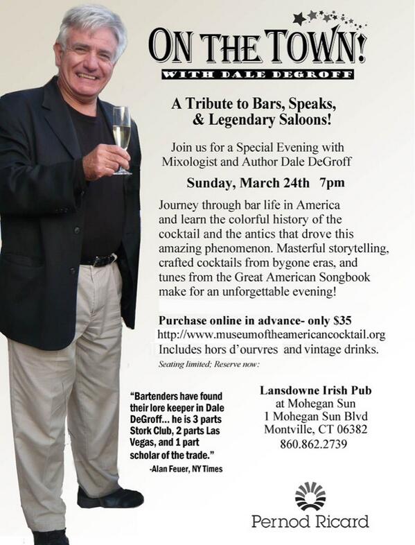 USBGCT's tweet image. Join the USBG CT Chapter for a night with King Cocktail himself Dale Degroff #cocktails #mohegansun