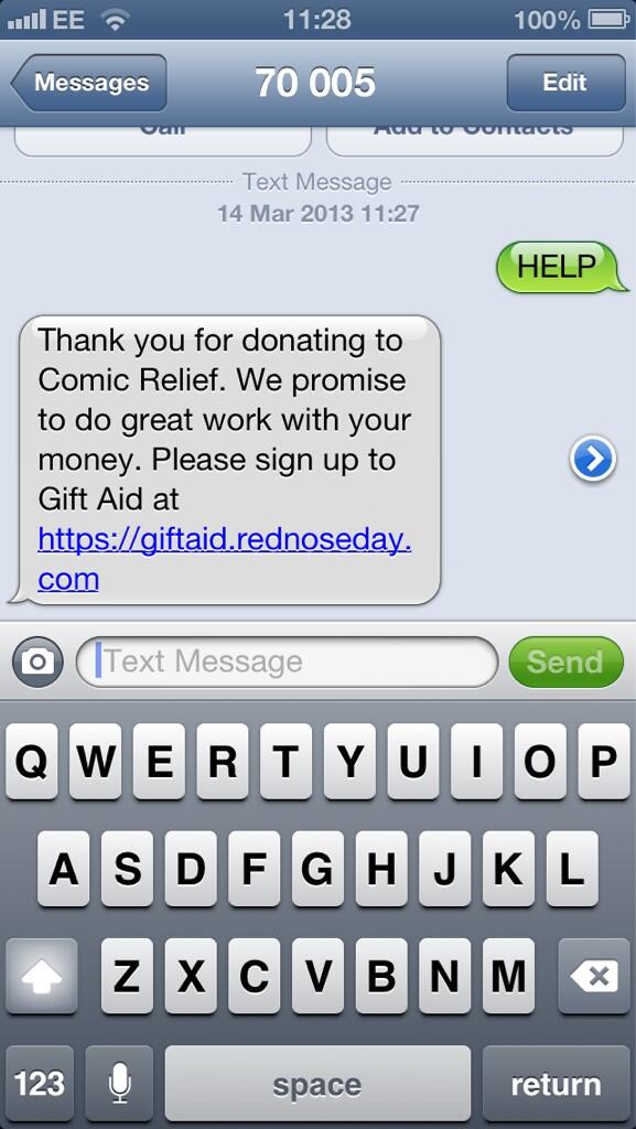 TylerJames777's tweet photo. Get involved people!!! Do your bit for #rednosebreakfast @BBCR1 !! Text HELP to 70005 ! http://t.co/7vZqmkiQyQ