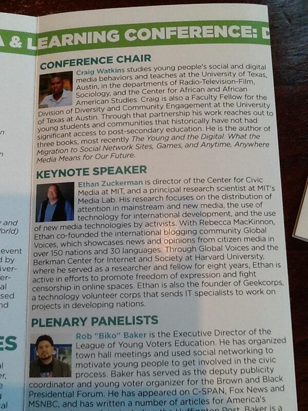 hschneider04's tweet image. For those not attending #dml2013 keynote Ethan Zuckerman is speaking at 9 CT #hivebuzz  Check out his bio :)