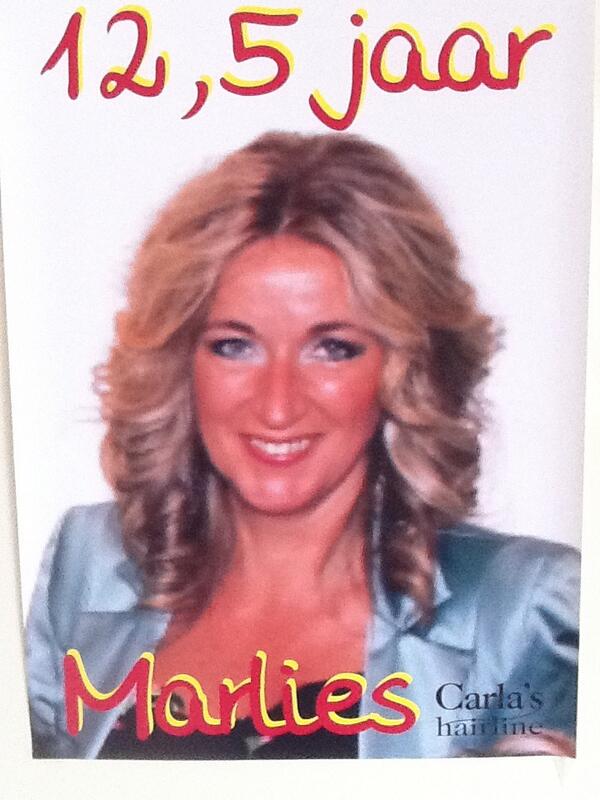 Marlies al 12,5 jaar in dienst bij Carla's hairline proficiat !