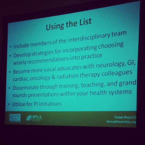 rfberry's tweet image. Daniel Fischberg MD&apos;s slide on utilizing #choosingwisely at #hpm13