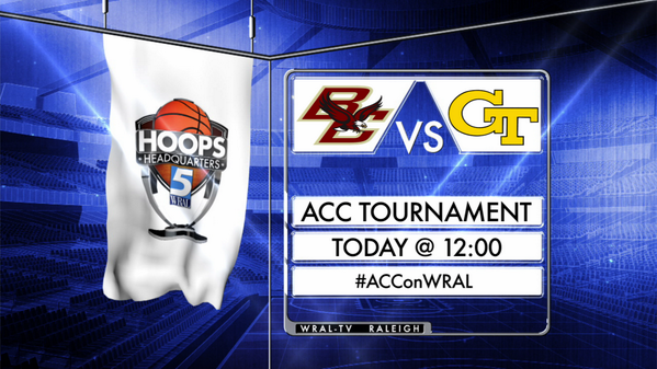 WRAL's tweet photo. RT @WhatsOnWRAL The first matchup on #WRAL at Noon #ACConWRAL #ACCTRNY http://t.co/VzZruoqnc7