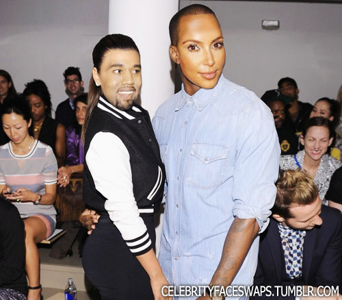 FaceFlips's tweet image. Kanye and Kim