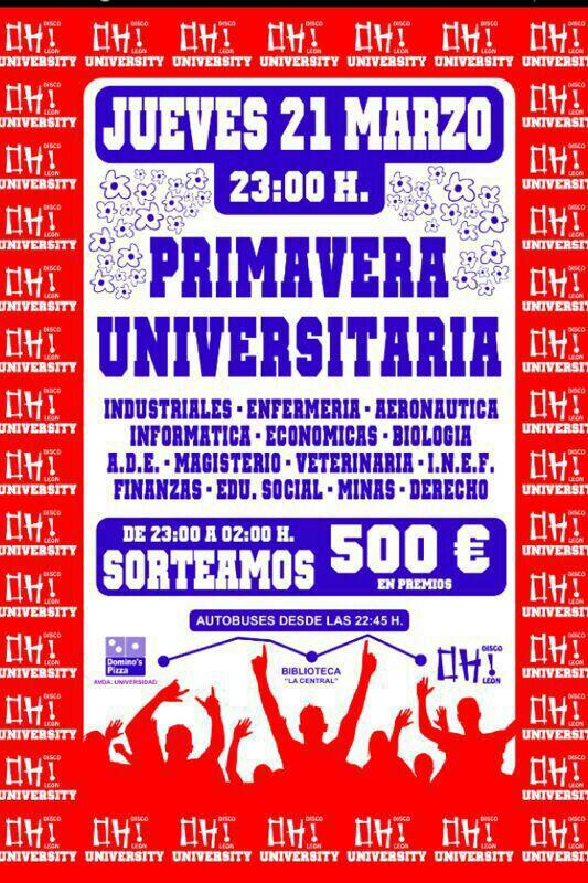 Derecho con la primavera universitaria en la Oh. Jueves 21 de Marzo a partir de las 23:00
