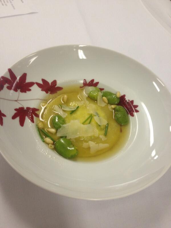 2nd Course: Rabbit &amp; Fava Bean Raviolo served with Willamette Valley Chardonnay 2010 #chefstable <a href="/UniversityWhist/">University&WhistClub</a>