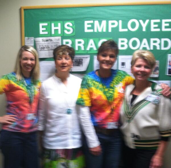 easleyhs's tweet photo. The secretaries got into the "throw-back" spirit today!!! http://t.co/JP6GCViUKZ