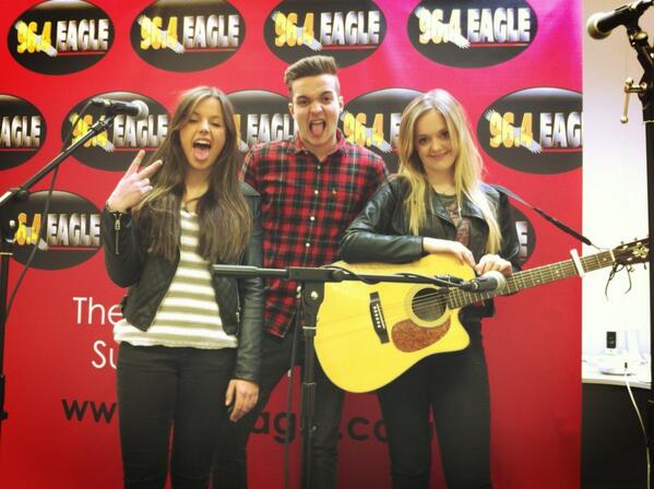 CarolinaBlueLGJ's tweet photo. @laurenbyrne95 @gcaharrison @IamGashford here we are at @eagleradio #SoRockStar #BandPhoto http://t.co/URZW4Aseoq