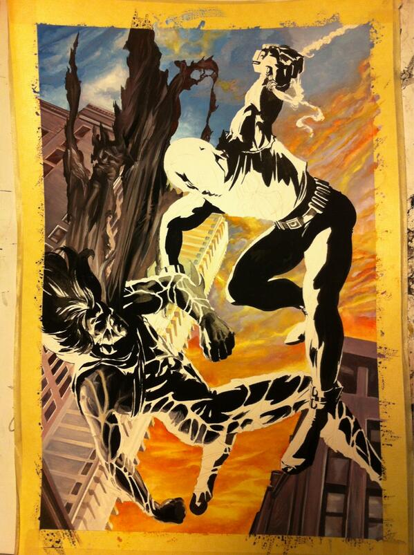 himynameisnick's tweet image. Rad RT @JK_Woodward: Scarlet Spider vs Kaine. #onthedesk #workinprogress #MarvelClassics