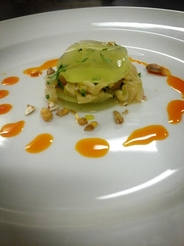 Striped Bass Ceviche served with Willamette Valley Pinot Gris 2011 #chefstable <a href="/Whistkitchen/">whist club kitchen </a> <a href="/djjazzychef/">Robert Lhulier</a> <a href="/aram702/">Andrew Ramage</a>