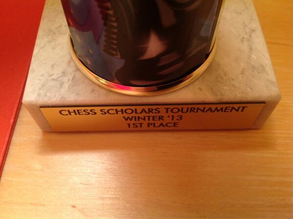 CoinField's tweet photo. Best Chess player in all of Illinois. The Trophy says it all. http://t.co/Snlb3kTwwE