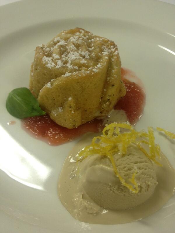 Dessert: Bergamot Orange and Poppyseed Cake &amp; Basil-Earl Grey Ice Cream with Riesling 2011 #chefstable