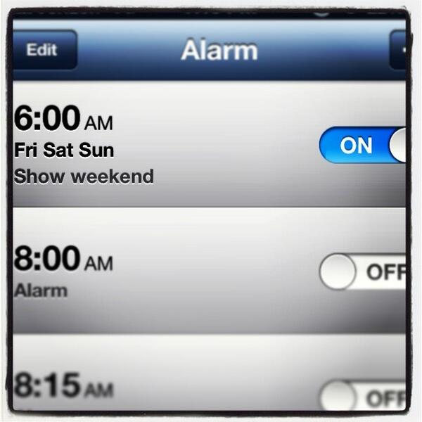hgonesouth's tweet image. 6 am wake up calls for the next 3 days.. #ShowWeekend