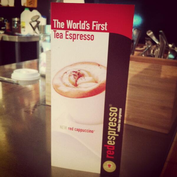 crcafeperth's tweet image. Red Espresso now at CRC!! A caffeine-free alternative to coffee!! Yum!!! #redespresso #rooibos #crcafe #coffeeperth