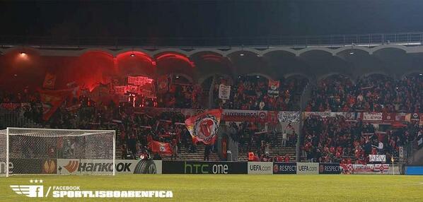 EuropeanAway's tweet photo. Benfica at Bordeaux last night #EuropaLeague http://t.co/yt9KaOTon7