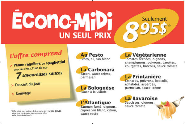 POPESSA's tweet image. Un seul mot ÉCONO-MIDI, un seul prix   8.95$. La Popessa vous attend ce midi.