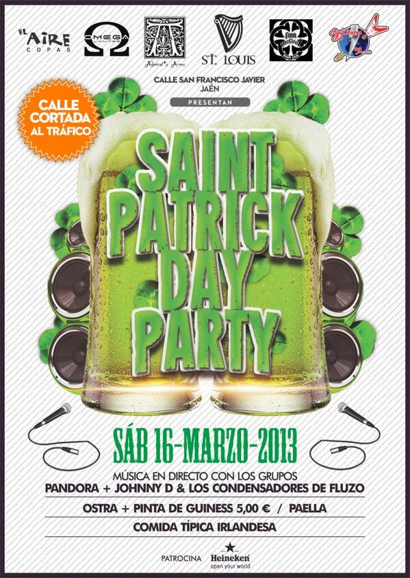 OmegaPub's tweet photo. SÁBADO 16  MARZO: CELEBRAMOS ¡SAN PATRICIO! MÚSICA EN DIRECTO,COMIDA TÍPICA IRLANDESA Y BUENA CERVEZA.¡TE ESPERAMOS! http://t.co/479EKhczI2