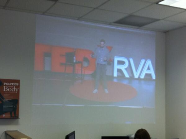CommDesignVA's tweet image. Front row seats! We have been live streaming #TEDxRVA talks all day!