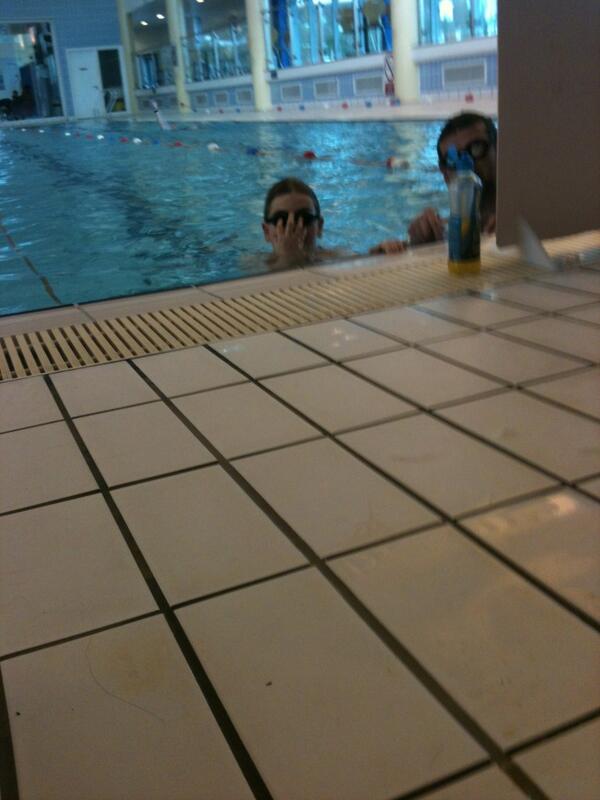 Patrick in the middle of his 100 lengths for comic relief! Keep going Patrick