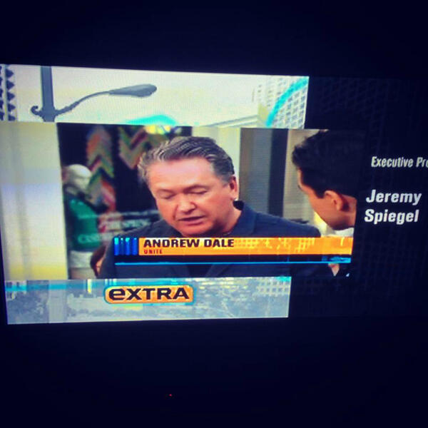 Founder, Andrew Dale, with Mario Lopez on EXTRA TV tonight presenting the UNITE giveaway!