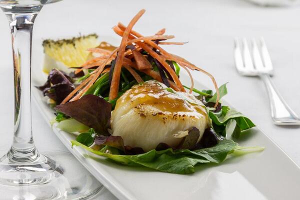Claramount's tweet image. Maple Garlic Scallops on our #countylicious menu. #Yum Photo by @peterlawphoto