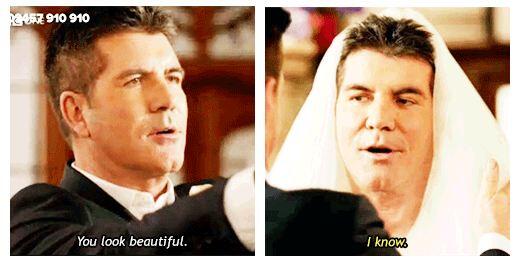 CowellOnline's tweet image. "You look beautiful"  We are still laughing at @SimonCowell 's wedding -If you loved it too DONATE! #ComicRelief2013