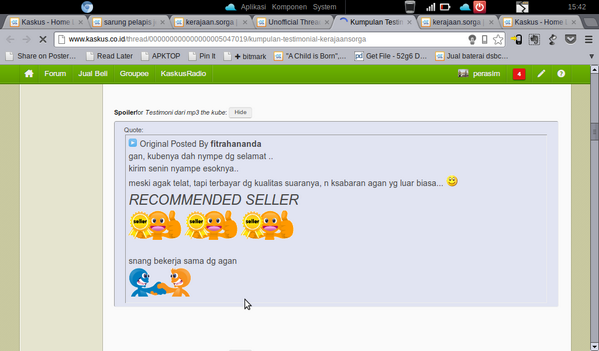 Testimoni Prime id"kerajaan.sorga" sejak 2010 Skrg pake id "perasim" selain itu BUKAN I'D KAMI di #kaskus #fjbkaskus
