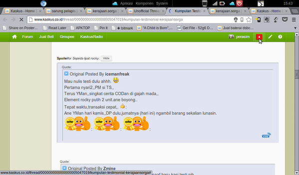 Testimoni Prime id"kerajaan.sorga" sejak 2010 Skrg pake id "perasim" selain itu BUKAN I'D KAMI di #kaskus #fjbkaskus