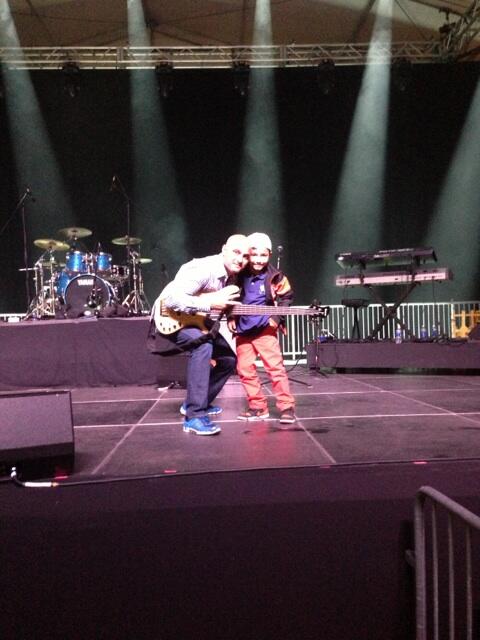 TonyChoy71's tweet photo. On stage after the show with my son. http://t.co/Pm7Mg4xkRu