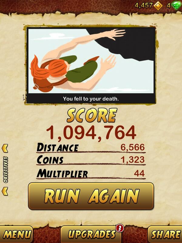 I got 1094764 points while escaping from a Giant Demon Monkey in Temple Run 2. Beat that! bit.ly/TempleRun2