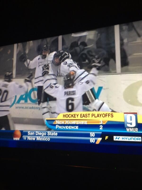AllegedlyDulce's tweet image. Apparently Providence won, but UNH had more goals? #channel9news #messingup