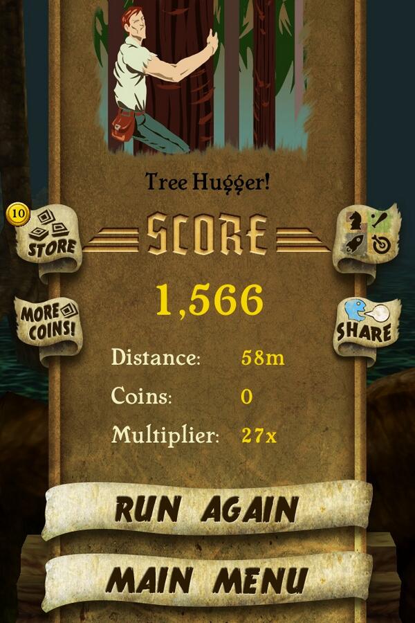 5Ababor's tweet photo. I got 1,566 points while escaping from demon monkeys. Beat that! http://t.co/XbVLLtQ0Nw #TempleRun http://t.co/Pkg0AUXRMk
