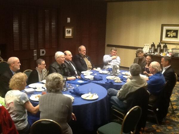 ssmithAMC's tweet image. #hpm13 behind the scenes: #AAHPM past Presidents reconnect and reflect at annual breakfast. We owe them so much!
