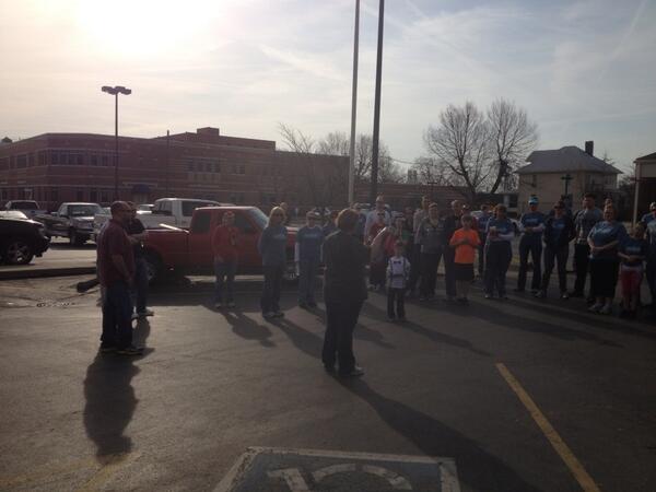 Engage team being led in prayer by Sr. Mary Lou at St Vincents Day Care #Engage