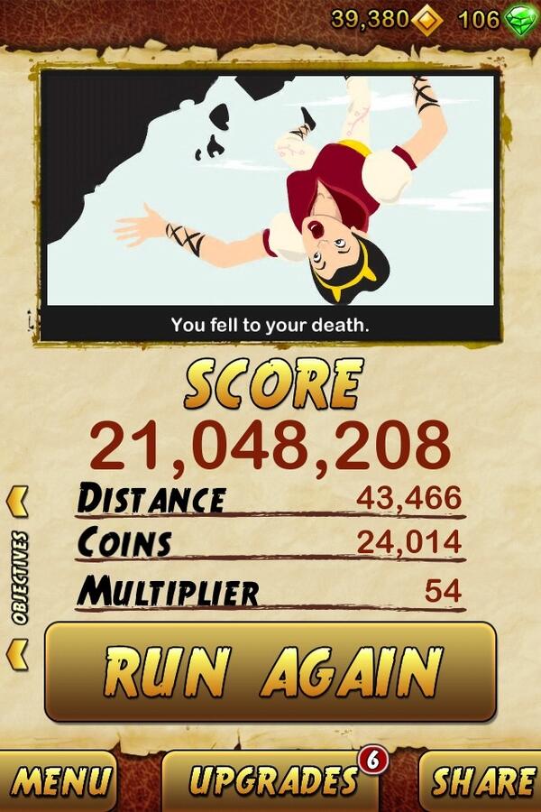 lbpdaniel's tweet image. I got 21048208 points while escaping from a Giant Demon Monkey in Temple Run 2. Beat that! bit.ly/TempleRun2