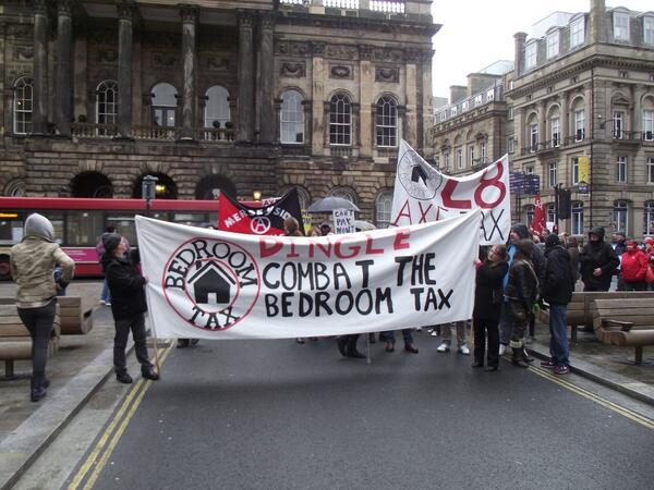 claimantnetwork's tweet photo. Combat the Bedroom Tax gather to confront Labour at Liverpool bedroom tax protest: http://t.co/ptYNyKJtIx