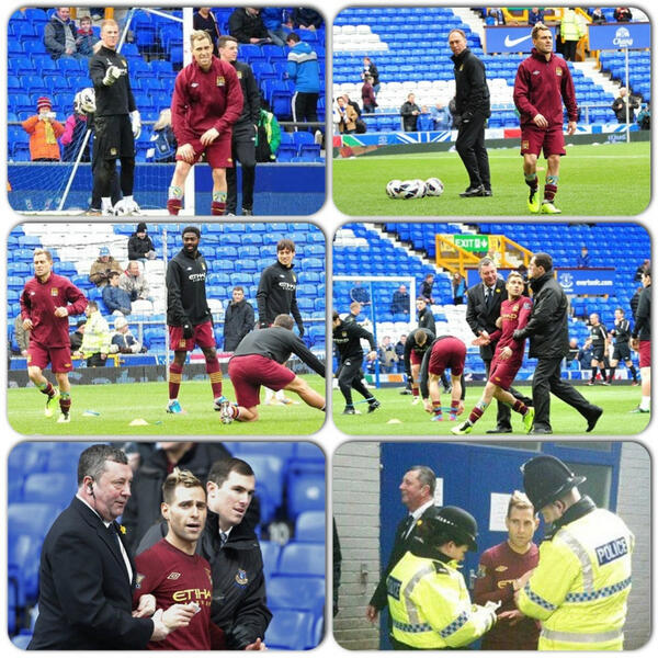 MBW__11's tweet photo. Lee Nelson is an absolute legend! Sneaked onto the pitch 2 warm up with Man City players before getting arrested haha http://t.co/ECnqrrrLWV