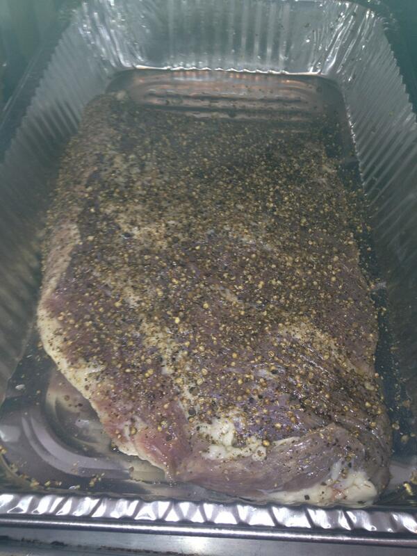 The Beef Brisket is now transformed into corned beef, ready for Smoker:)