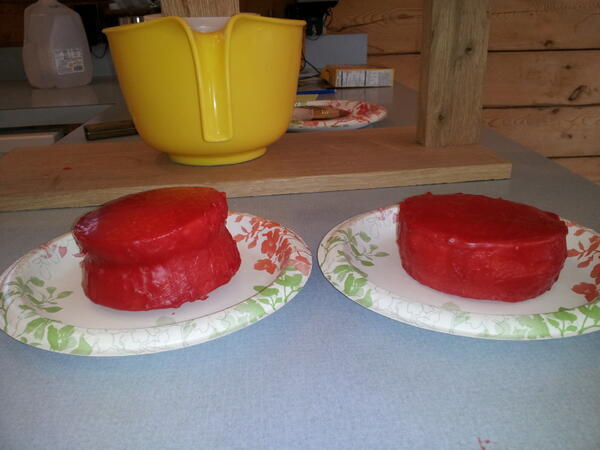 Homemade cheedar cheese, ready to age.