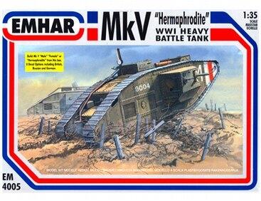 sdkfzbot's tweet image. Mk.Ⅴ……英国陸軍が1918年に投入した菱形戦車。車体後部に砲塔を搭載して全方向視界を得た他、変速機やエンジンが大幅に改良されている。