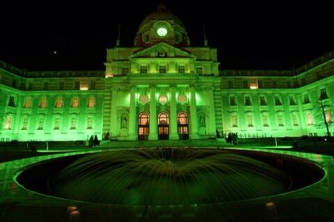 GovIE's tweet image. Government Buildings goes green for #StPatricksDay