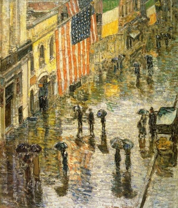 AlanOppe's tweet image. Great #art from @Art_Authority: St. Patrick's Day, 1919. Hassam, Frederick Childe