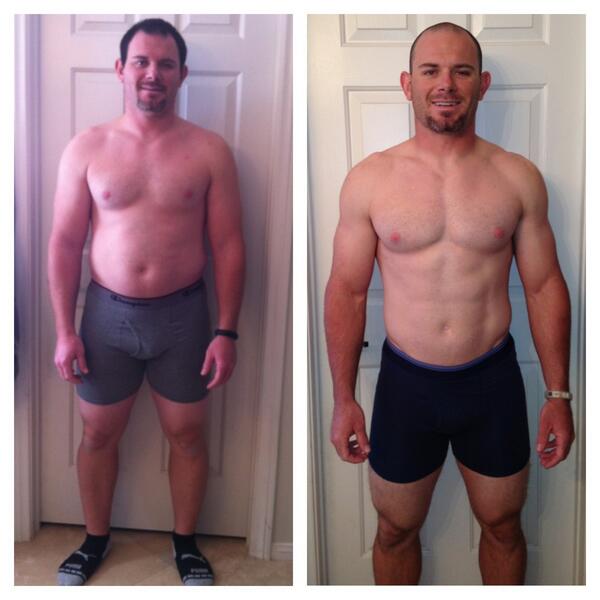 loopdahc's tweet photo. @JimStoppani thanks!  You are the absolute man!  2 wks left in rnd 2 of #123Lean. Couldn't be happier! Before &amp; now! http://t.co/sCkC8kD8x0